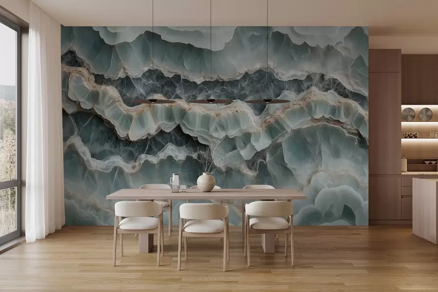 murales de pared Estilo de superficie de mármol con imitación de líneas onduladas de resina w08561