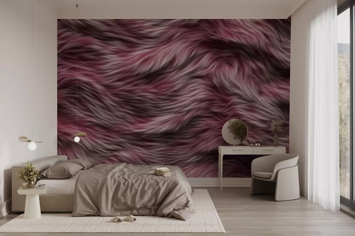 murales de pared acogedor papel pintado imitación piel en tonos escarlata w02687v1