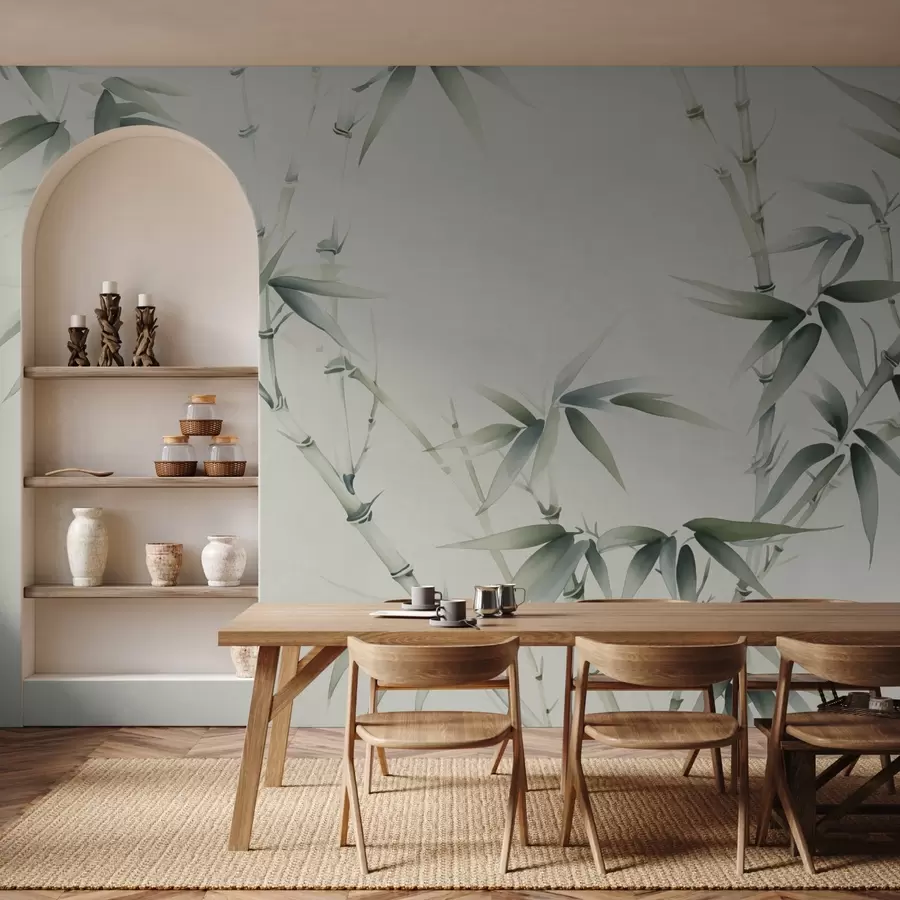 murales de pared Estilo acuarela imitación bambú w02709