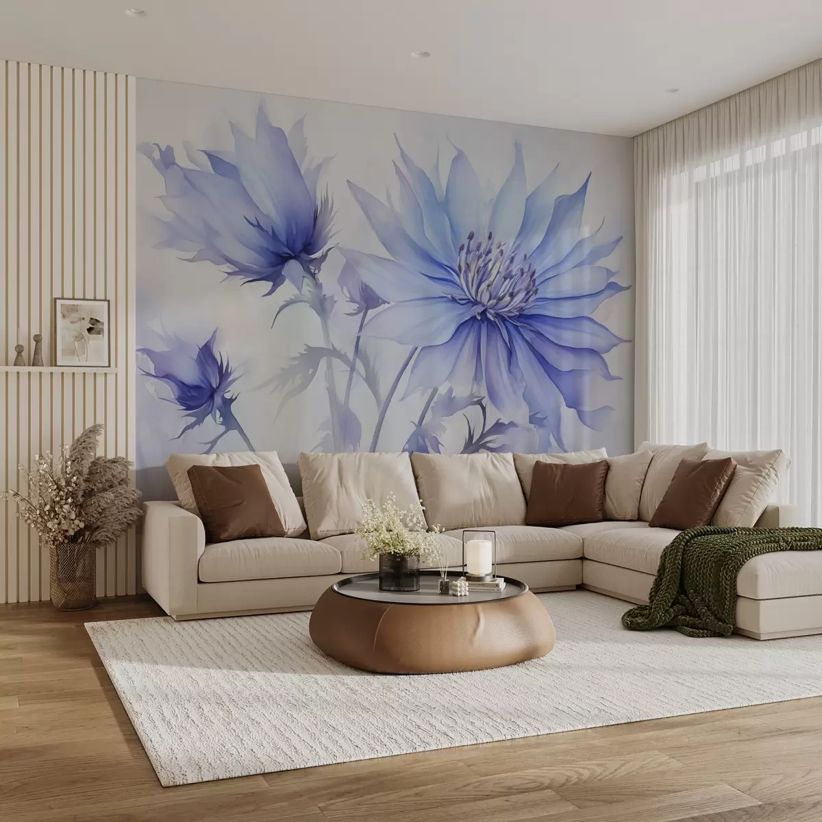 murales de pared Acianos imitación estilo acuarela w02710