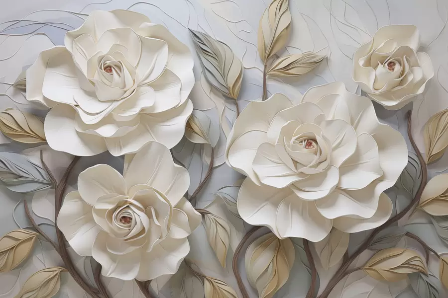 murales de pared Rosas blancas w02798