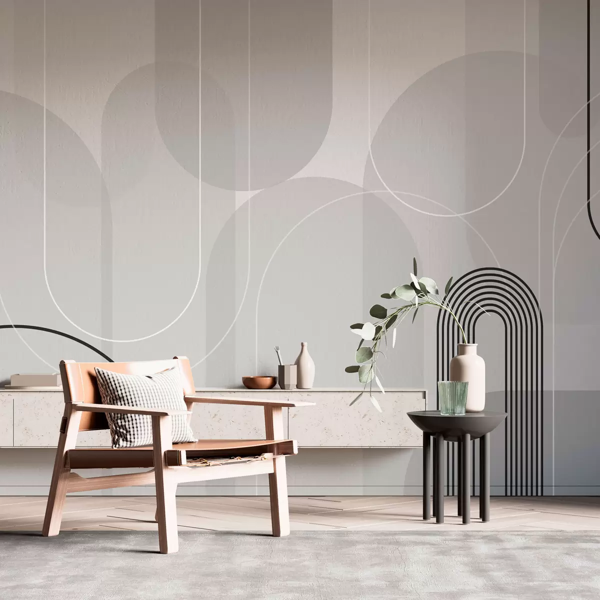 murales de pared Arcos en gris plata w02826v1