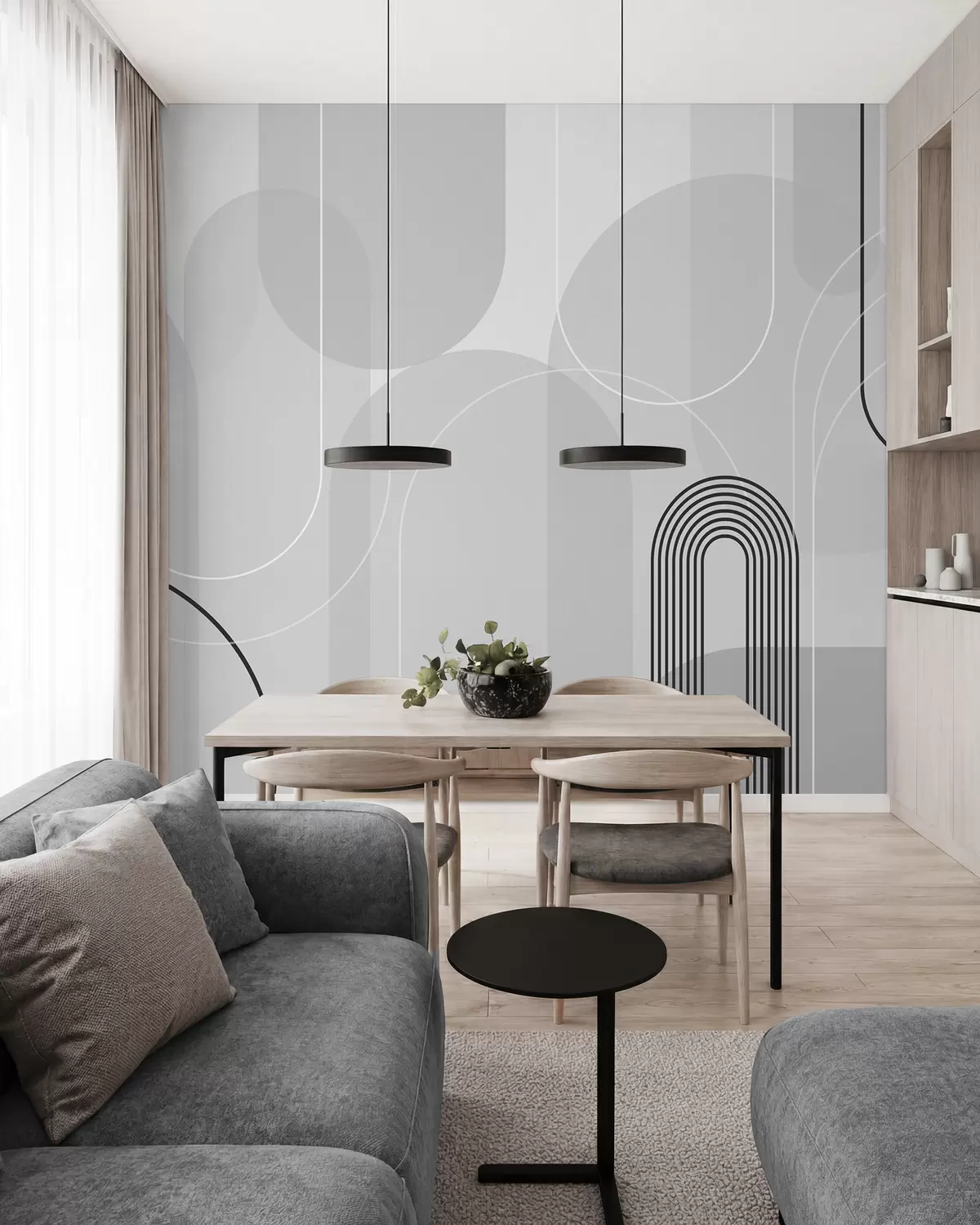 murales de pared Arcos en gris plata w02826v1