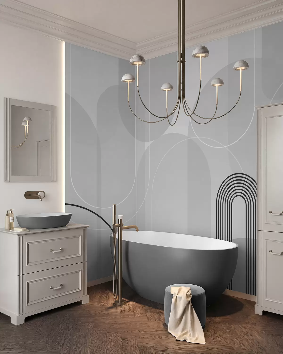 murales de pared Arcos en gris plata w02826v1