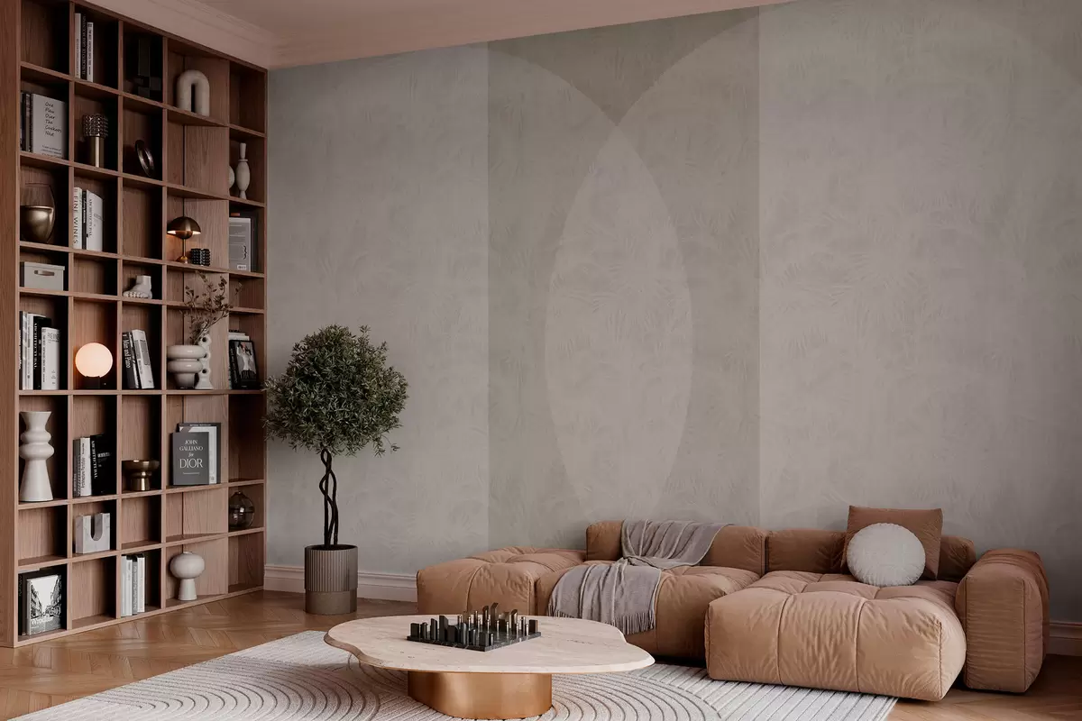 murales de pared Geometría minimalista y hojas tropicales w02830