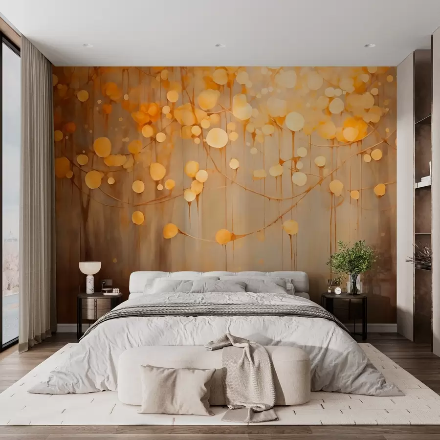 murales de pared abstracción naranja w02824