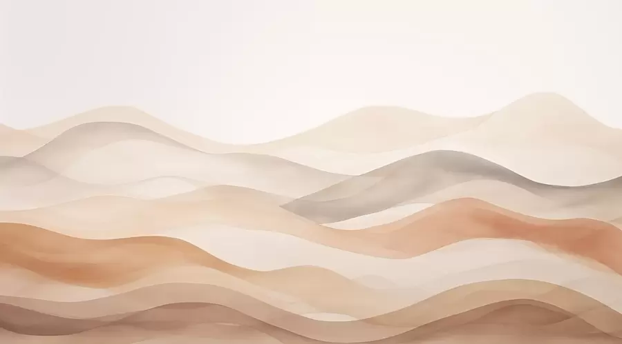 murales de pared Abstracción con ondas en tonos beige w02860