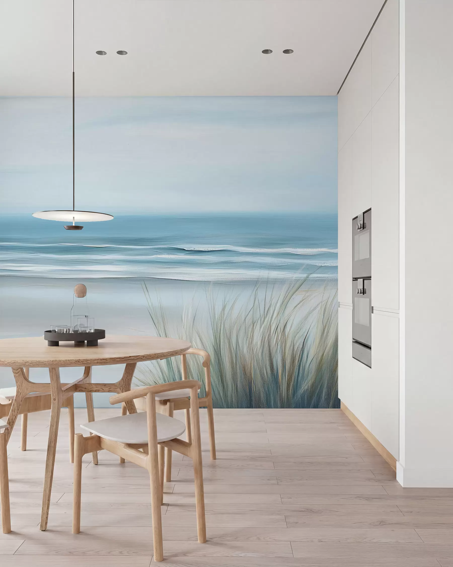 murales de pared Paisaje con playa salvaje al óleo w02869