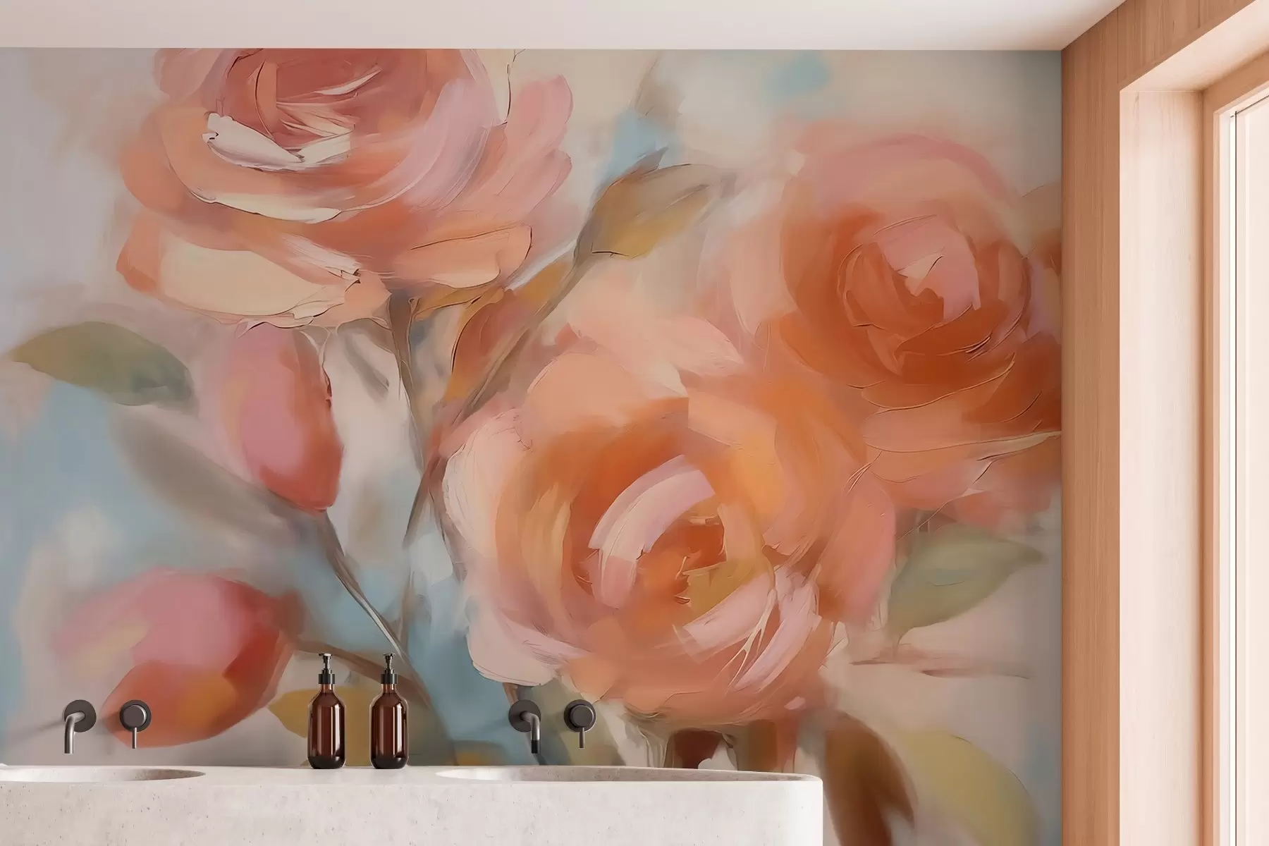 murales de pared Pintura abstracta imitación rosas w02923