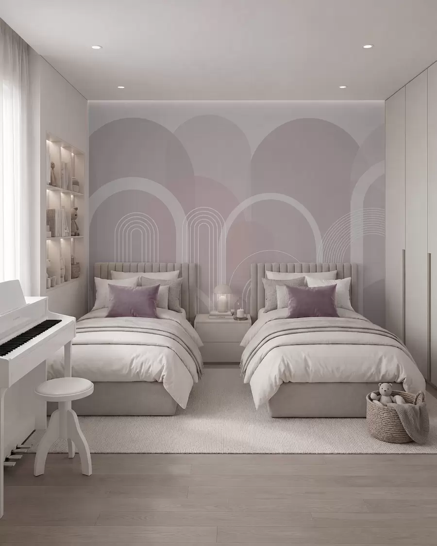 murales de pared Arcos finos sobre rosa w02935