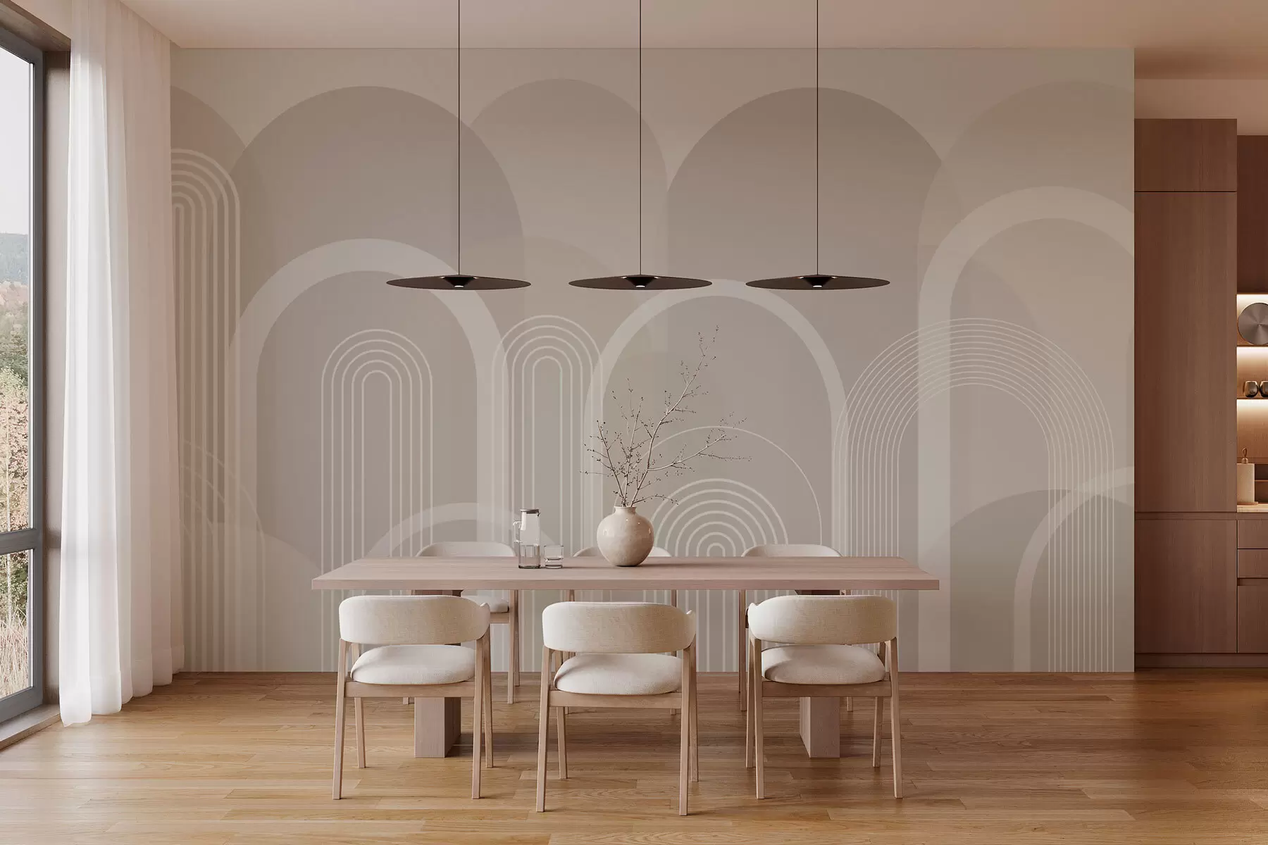 murales de pared Arcos geométricos boho w02935v1