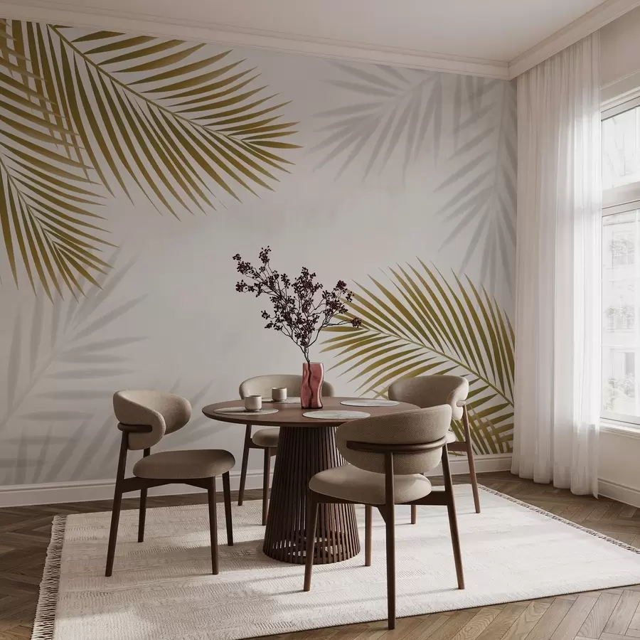 murales de pared Hojas de palmera marrones w02962