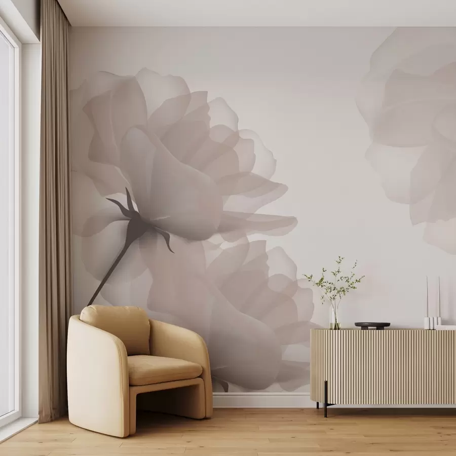 murales de pared Flores grandes y delicadas w02967