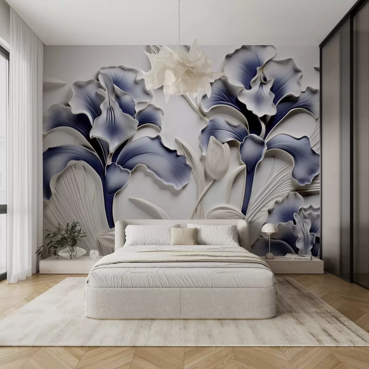 murales de pared Escultura volumétrica del iris w02970
