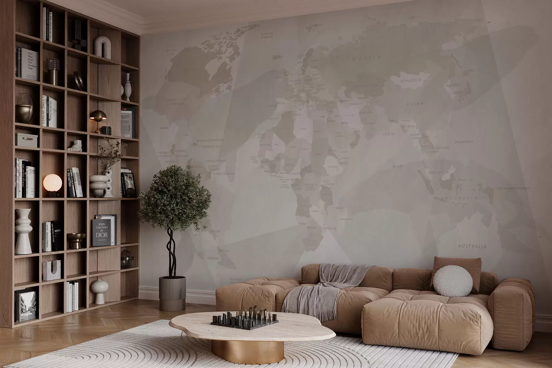 murales de pared Geometría del mapa mundial ballenas w03007v3