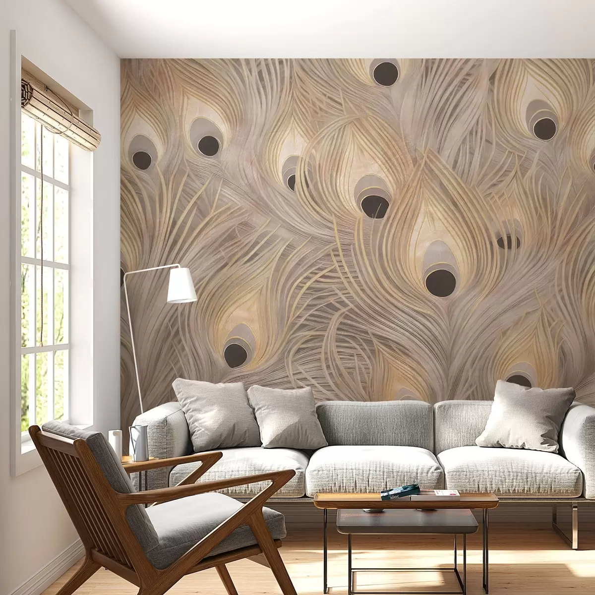 murales de pared Plumas de pavo real w08801