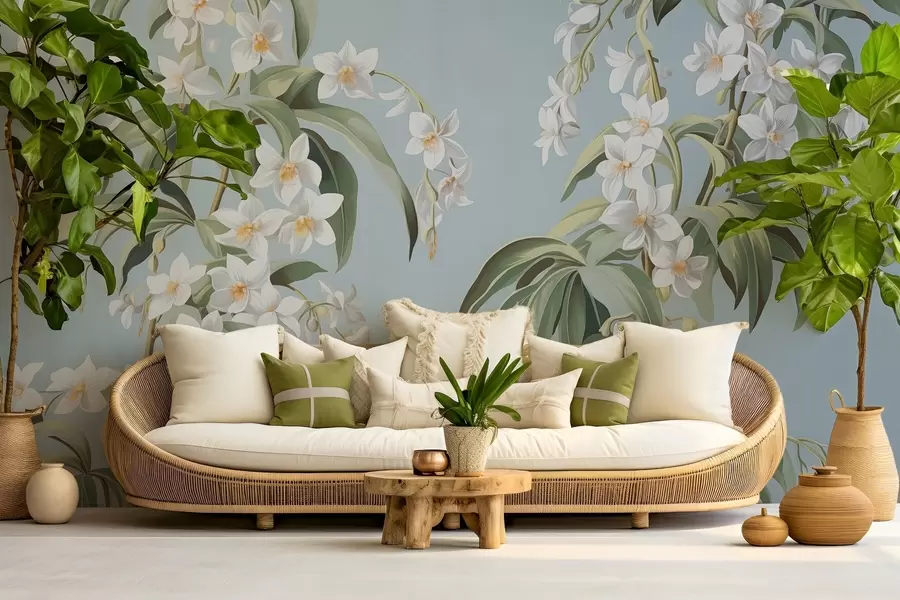 murales de pared Rami fioriti disegnati w03204