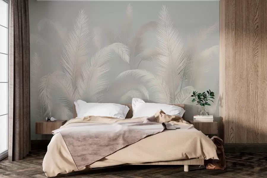 murales de pared Delicadas hojas de palmera tropical w03250v3