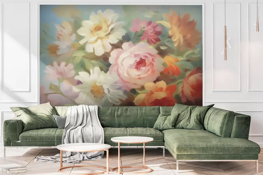 murales de pared Flores vintage de colores w03219