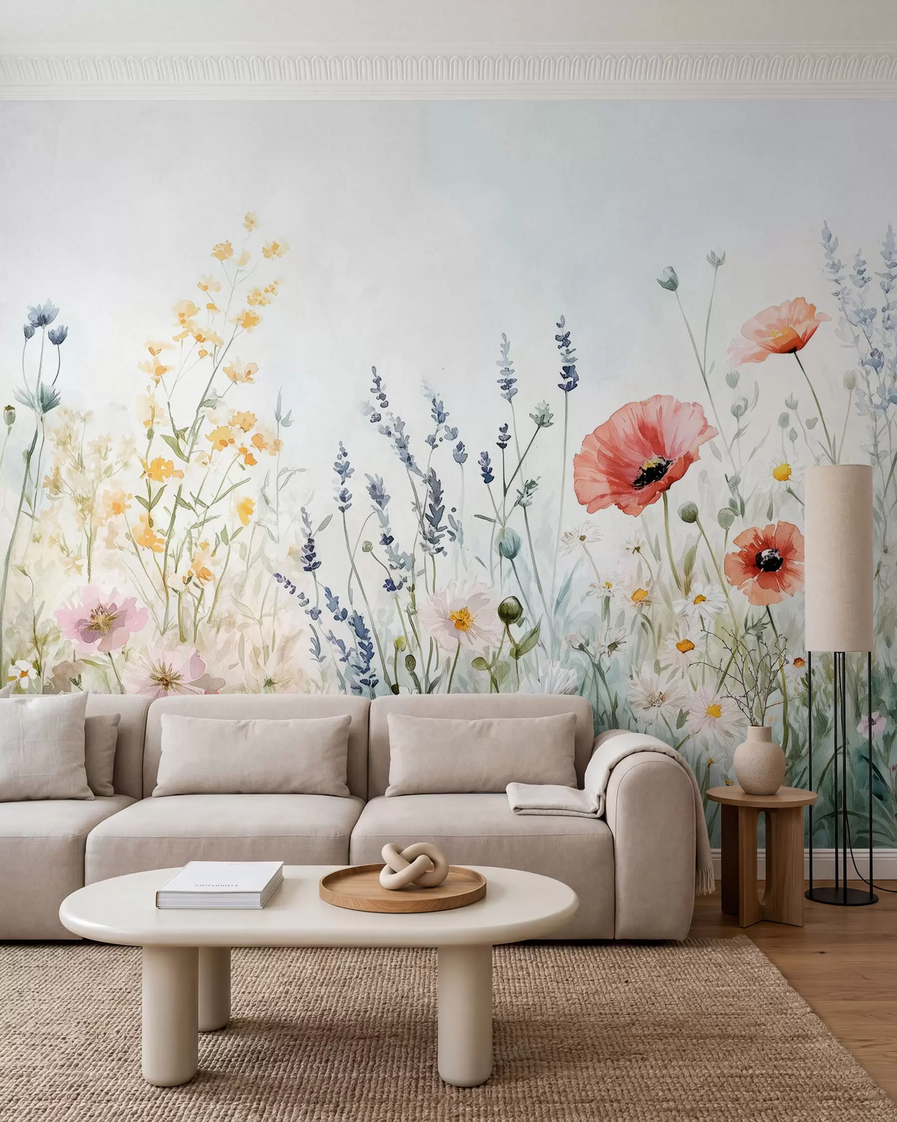 murales de pared Amapolas en acuarela w03281