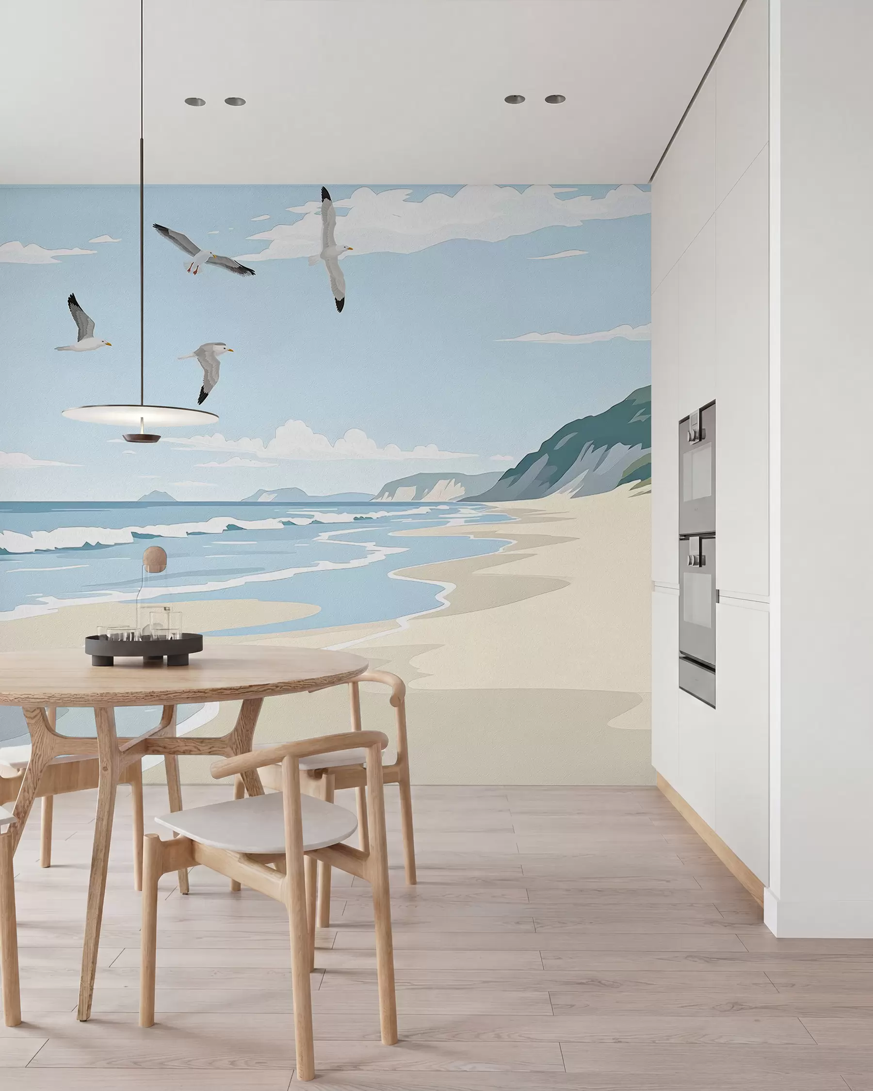 murales de pared Paisaje marino pintado al óleo w03338