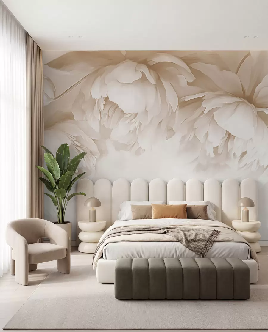 murales de pared Peonías crema w03239