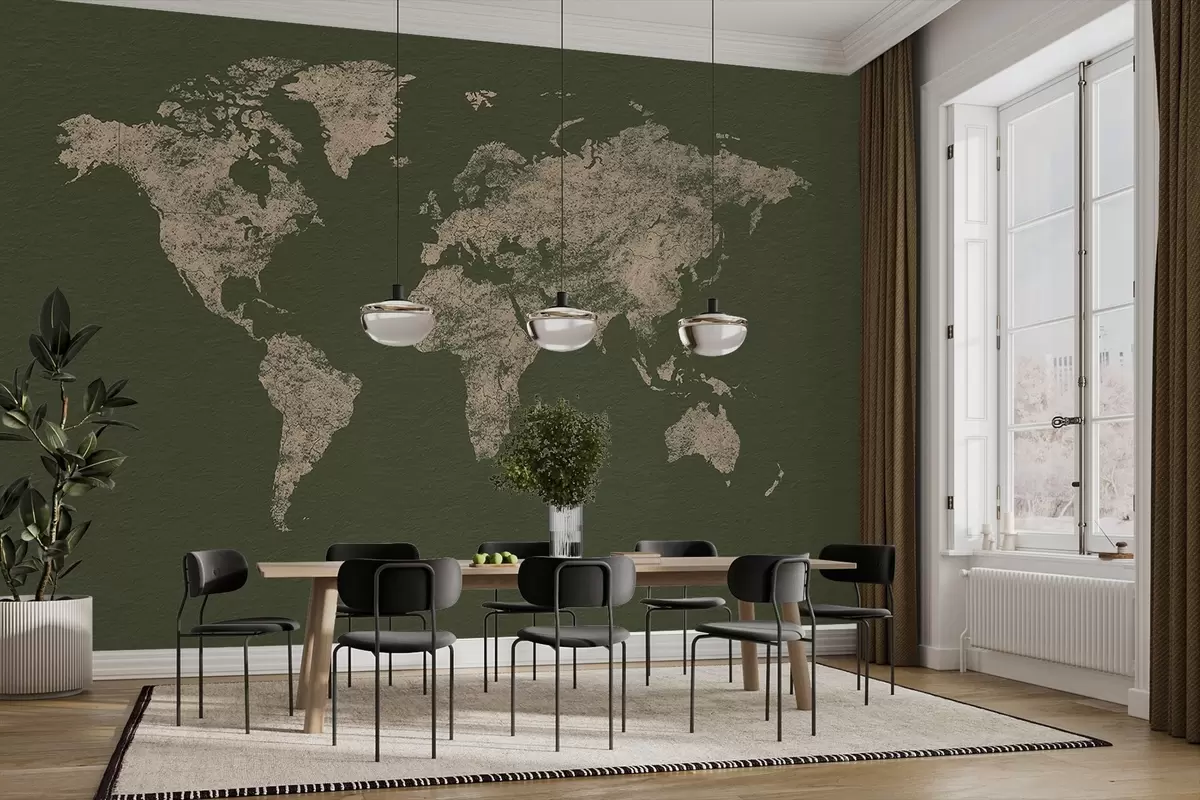 murales de pared Mapa de texturas del mundo w03312v4
