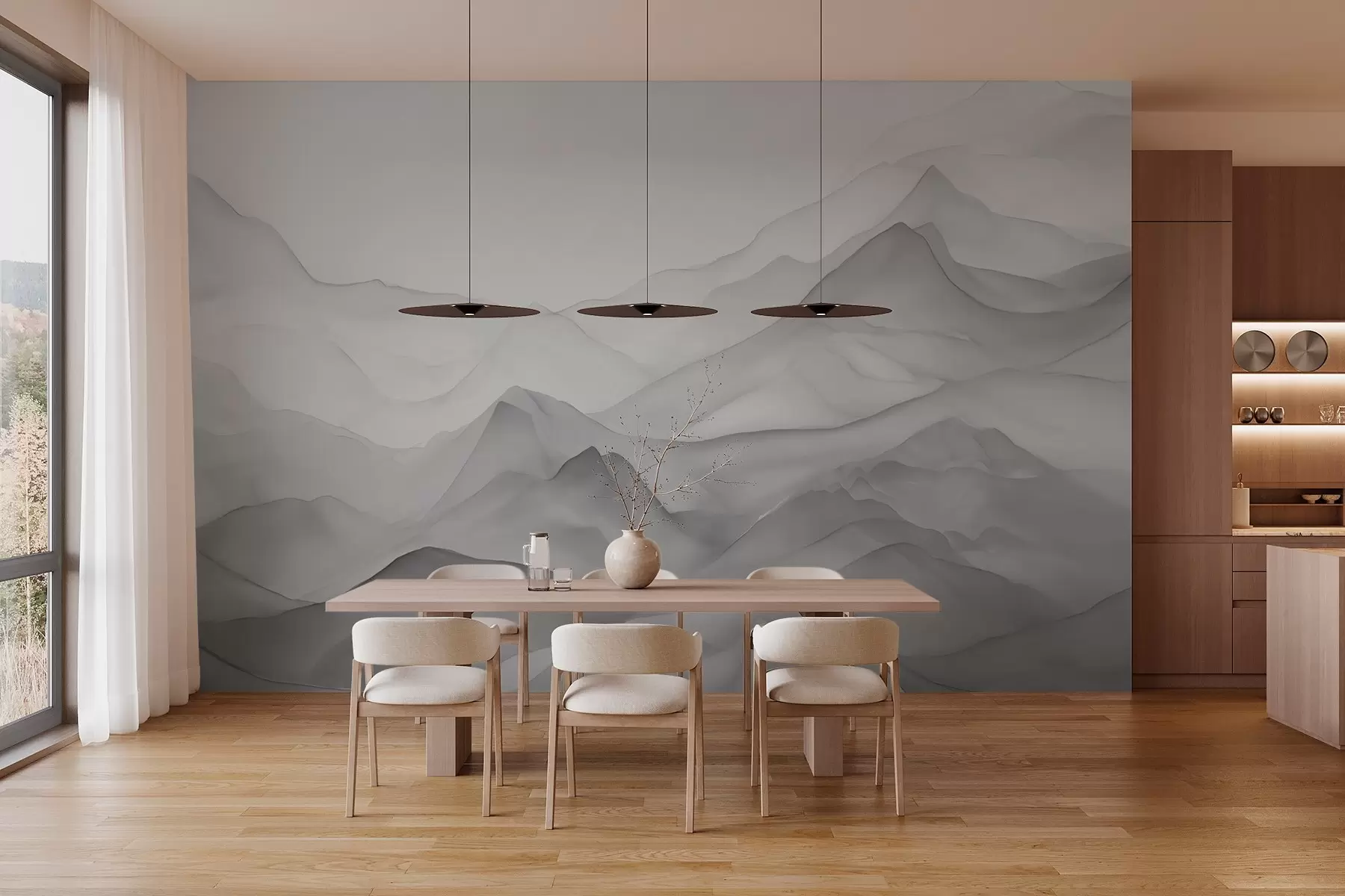 murales de pared Montañas imitación acuarela w03364