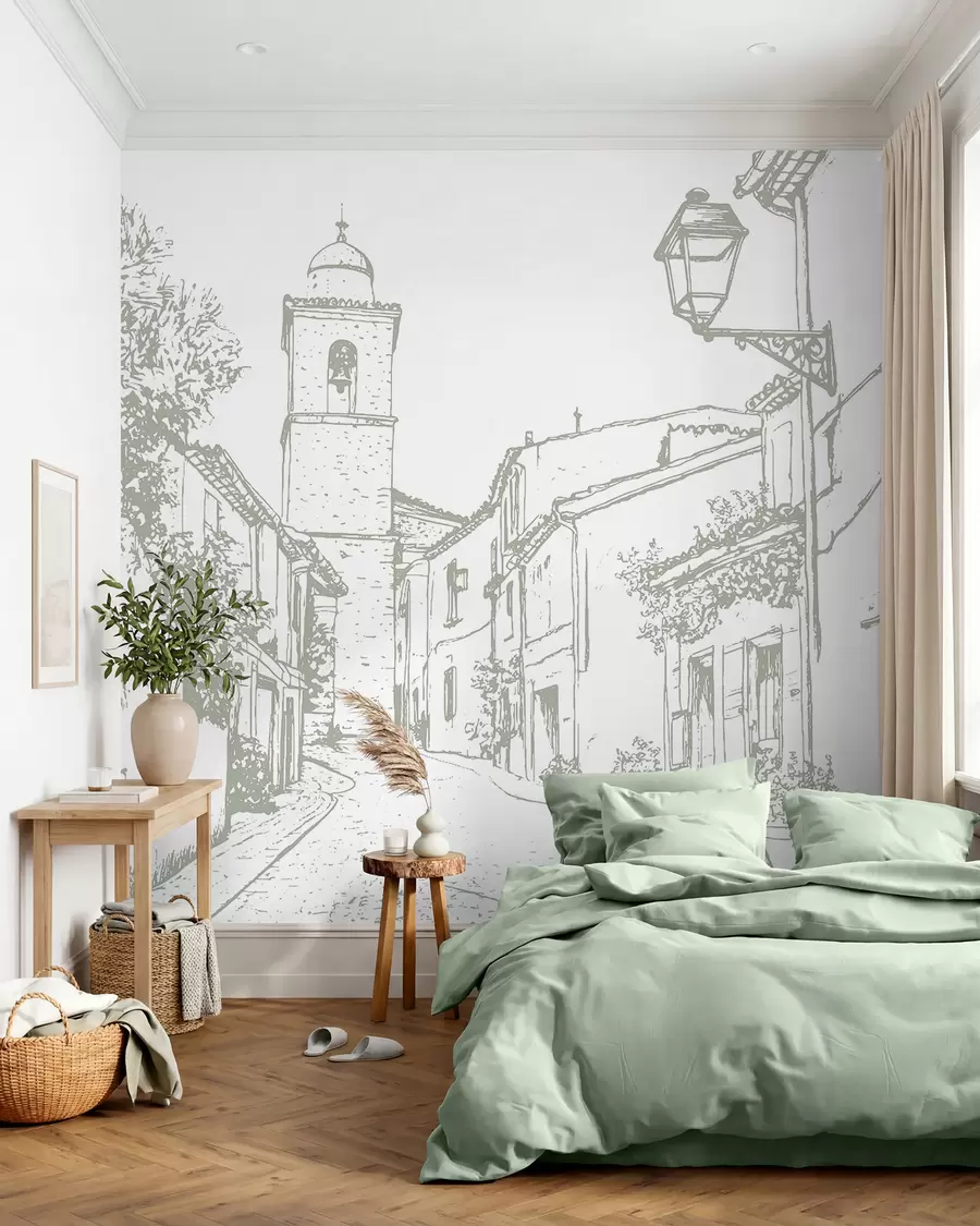 murales de pared Cuaderno de pueblo en oliva w03345