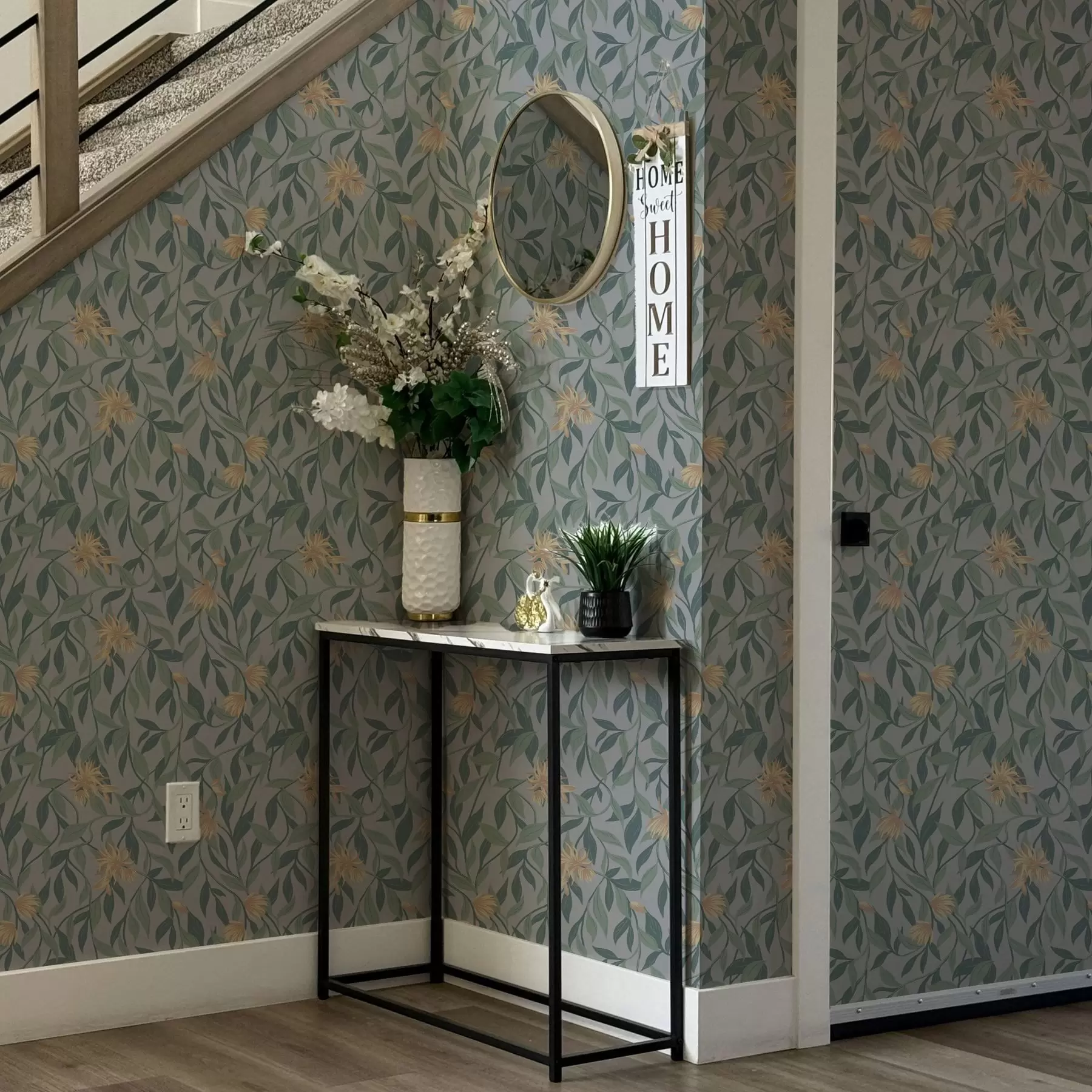 murales de pared Ramas colgantes con flores amarillas a00052