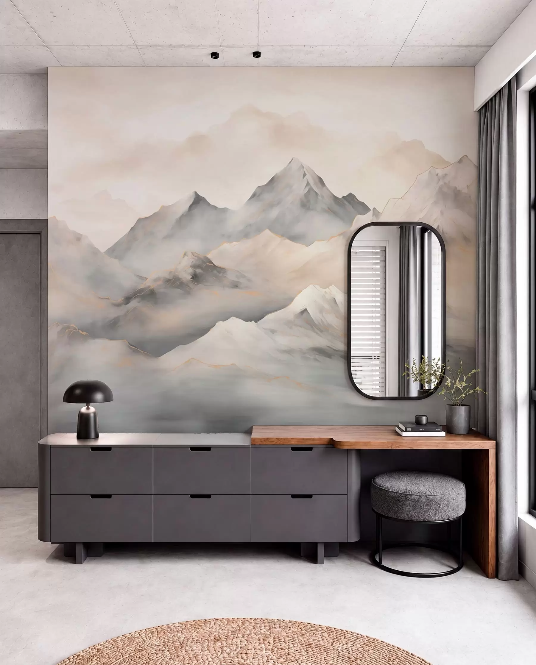 murales de pared Montañas neblinosas w03519