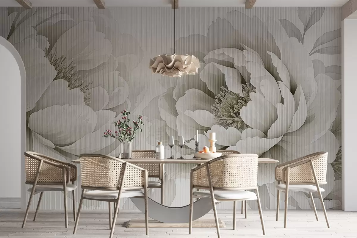 murales de pared Peonías tras el cristal w03557v3