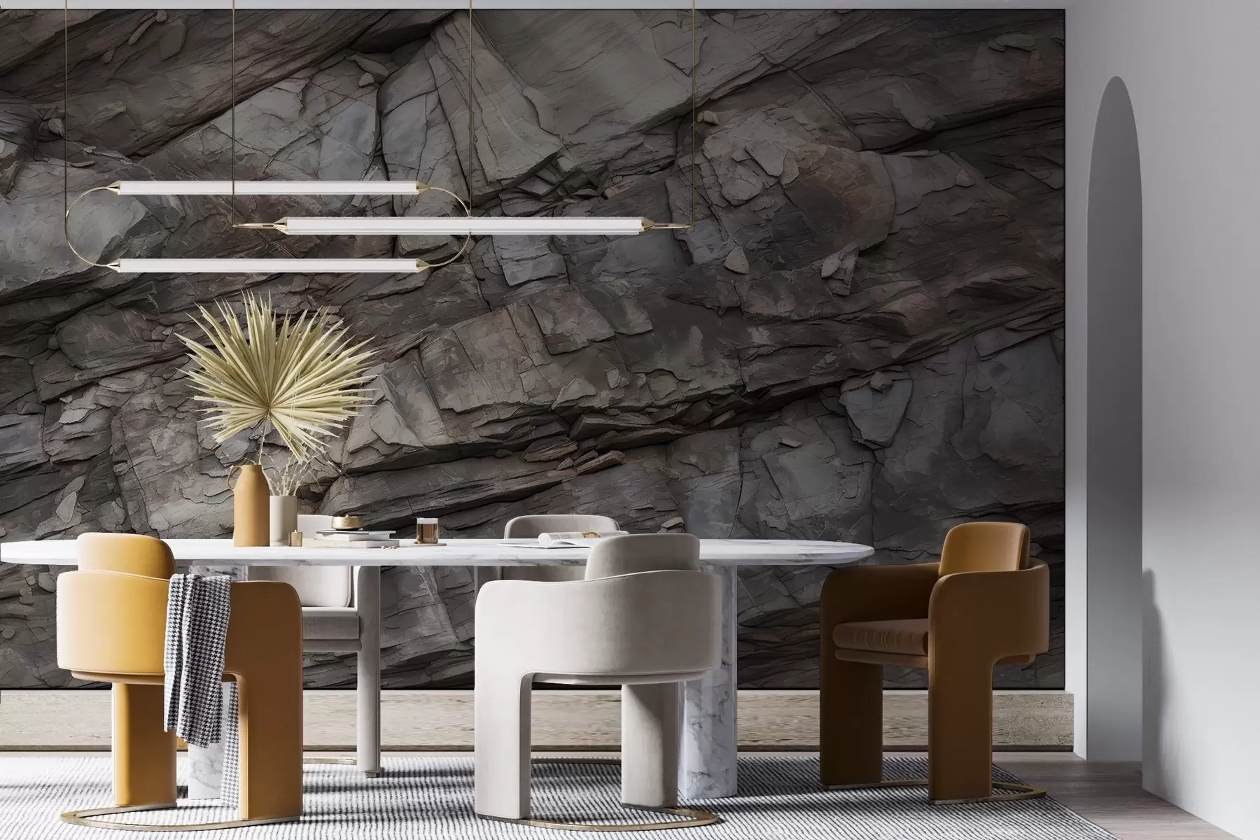 murales de pared Pared de roca pintada w03554