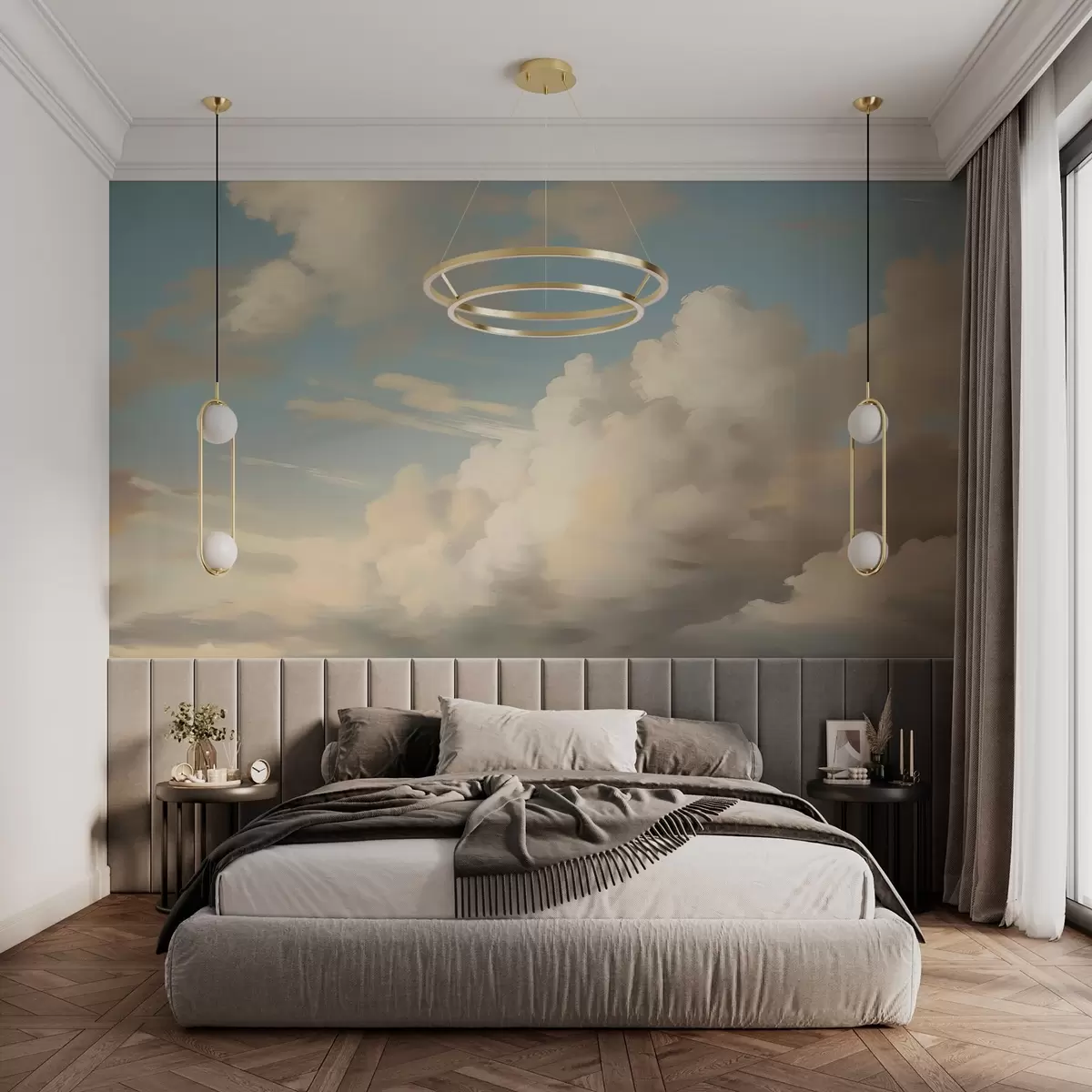 murales de pared Nubes en el cielo imitación de pintura w03567