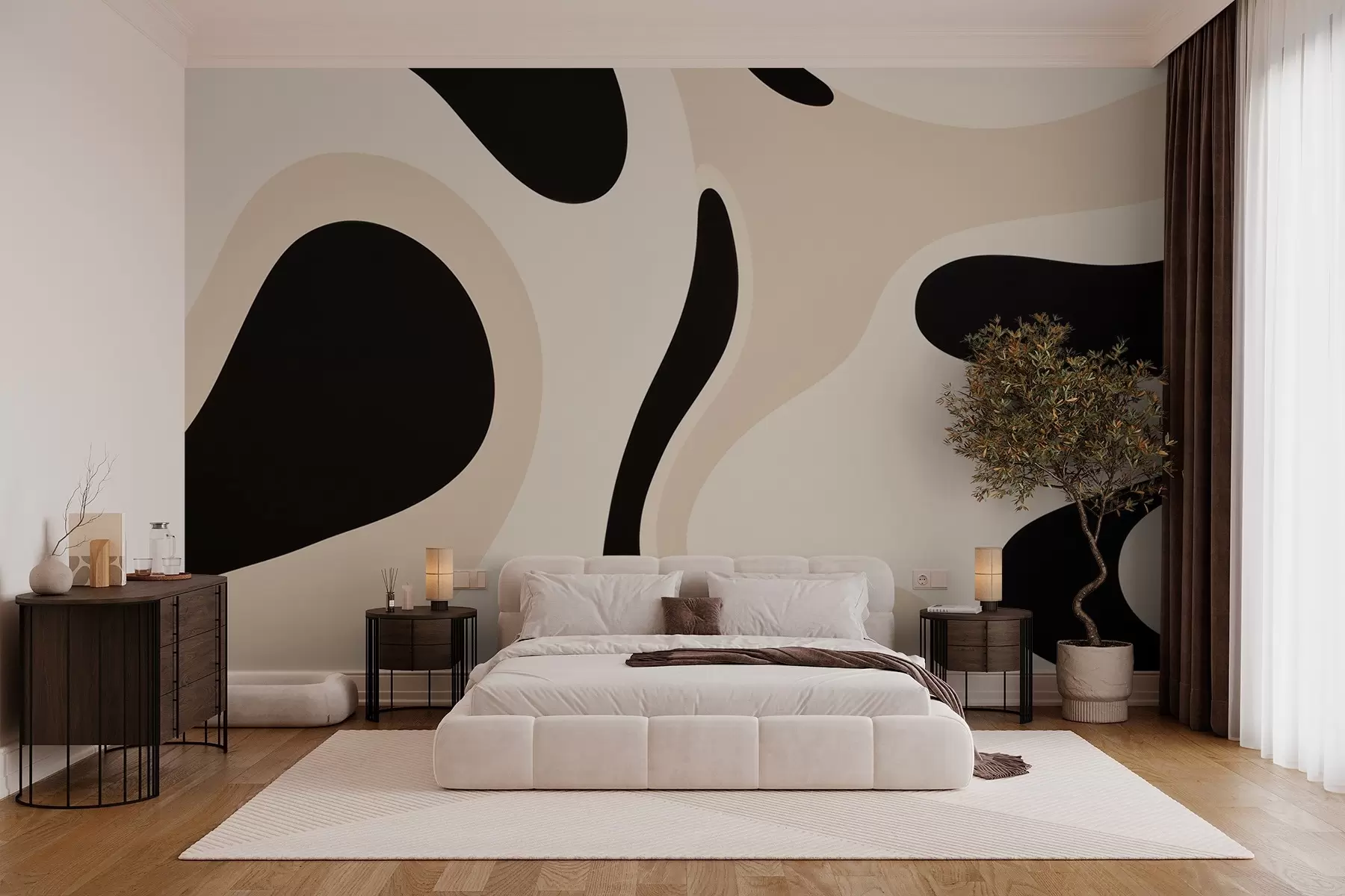 murales de pared Composición ondulada abstracta w03608