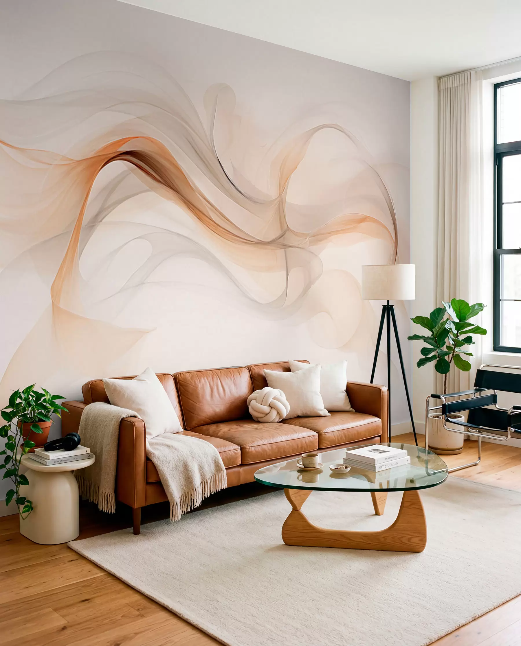 murales de pared Finas ondas caramelo w03609