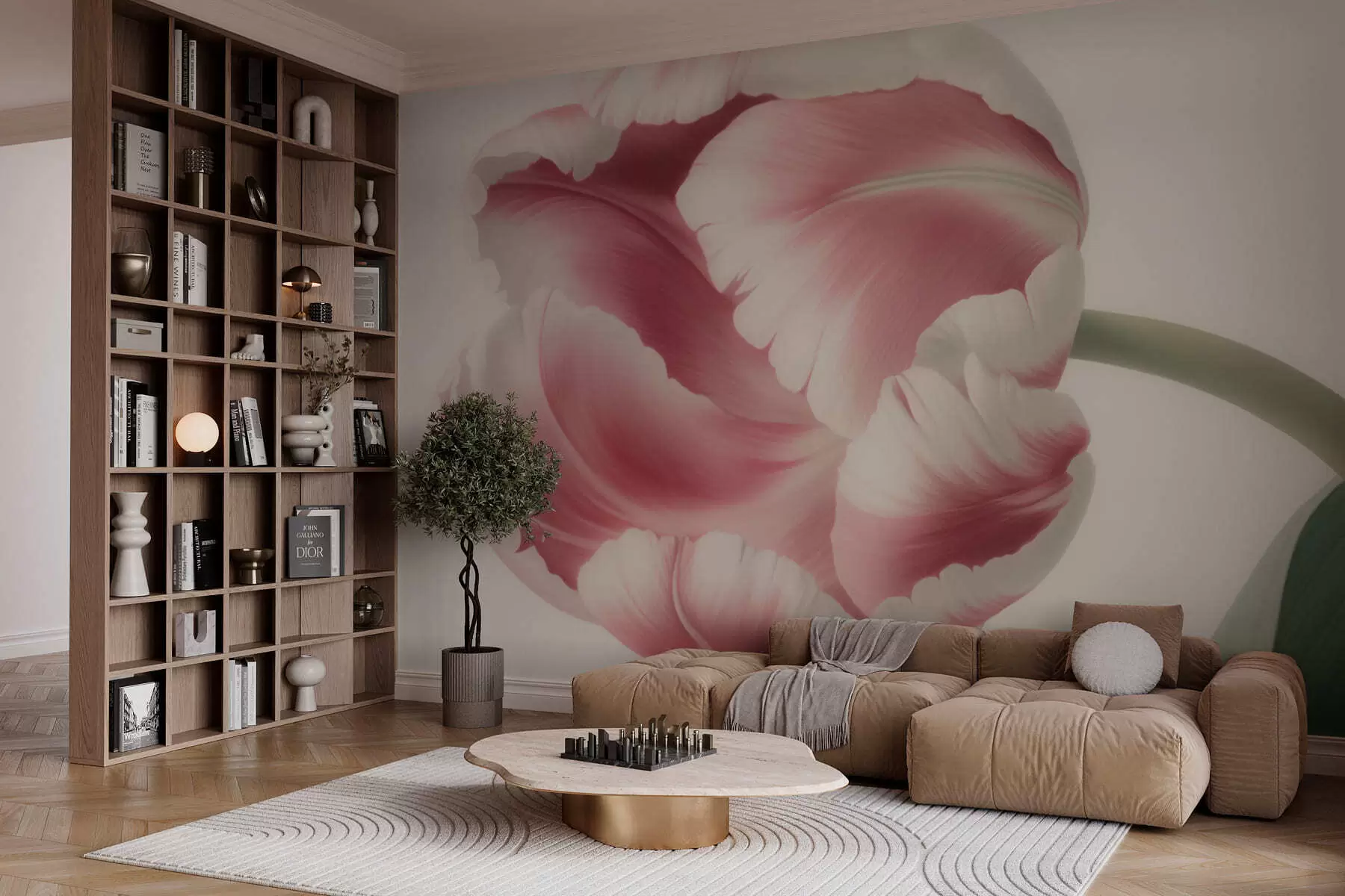 murales de pared Flor de tulipán vintage w03638