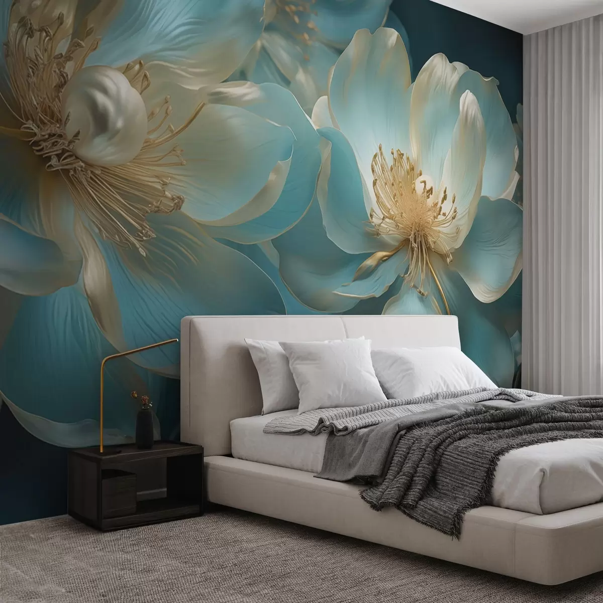 murales de pared Delicadas flores de cuento w03652