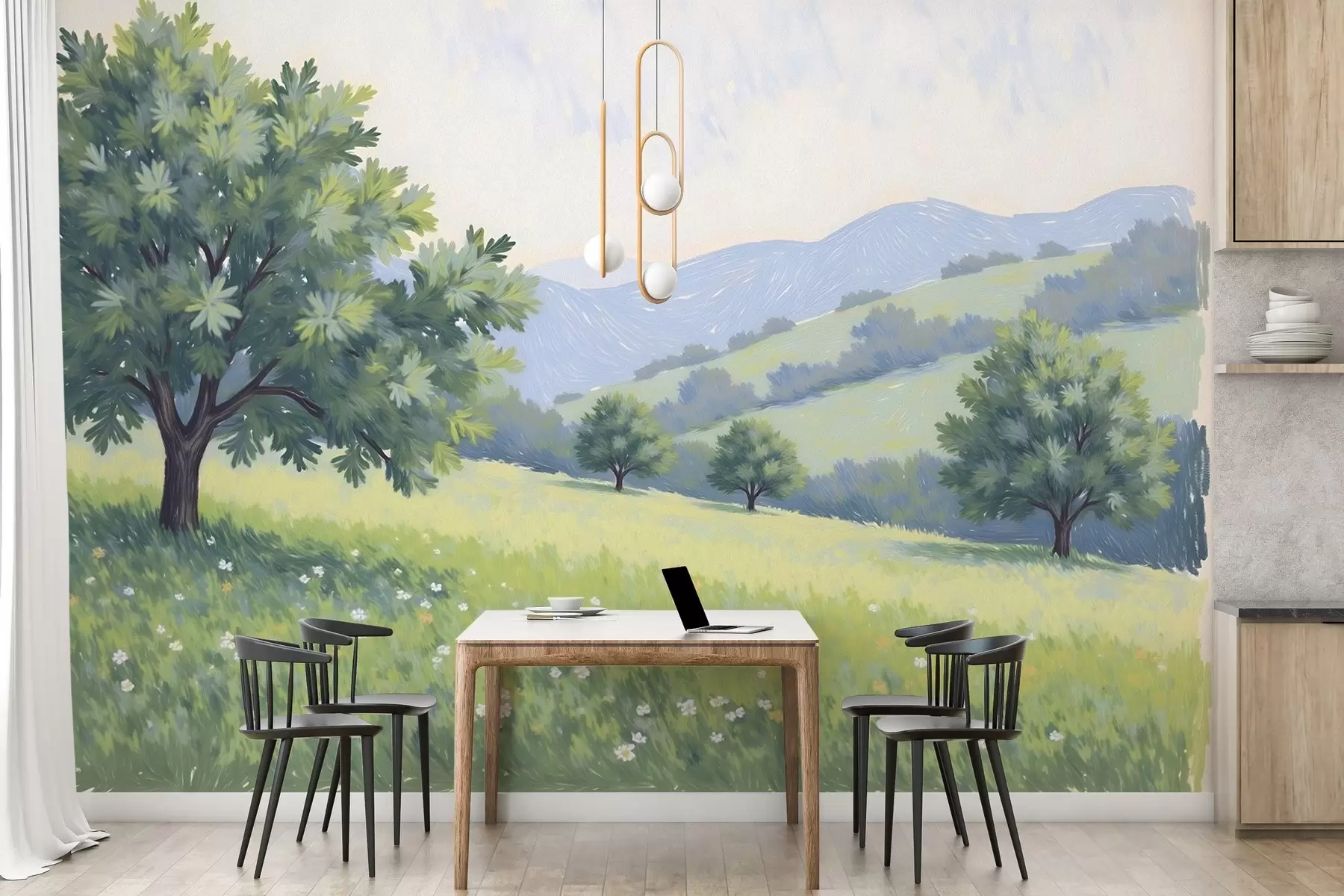 murales de pared Paisaje pintado al óleo w03656