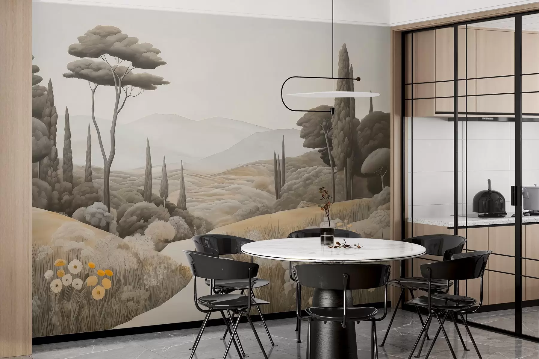 murales de pared Paisaje en acuarela w03659v1