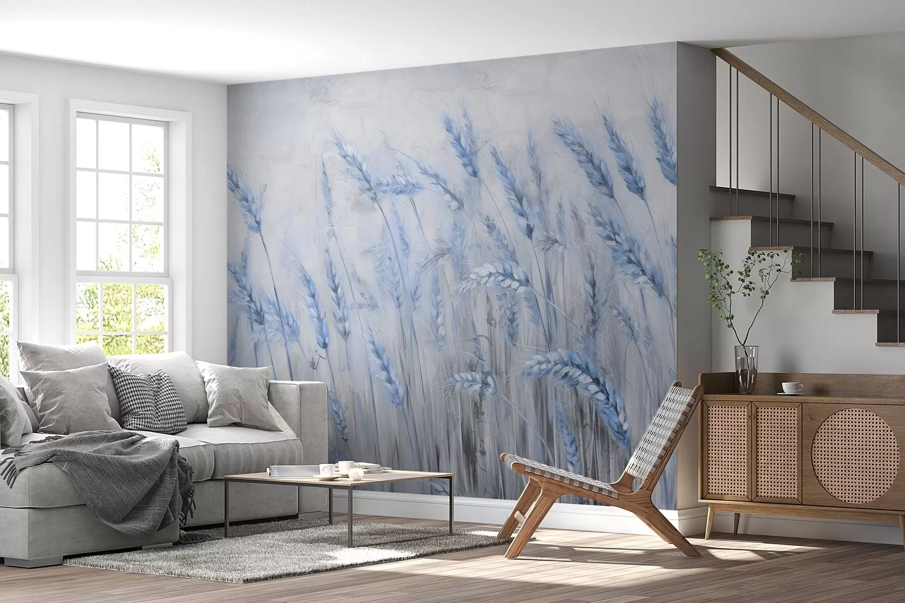 murales de pared Espiguillas pintadas en una pared grunge w03660v1