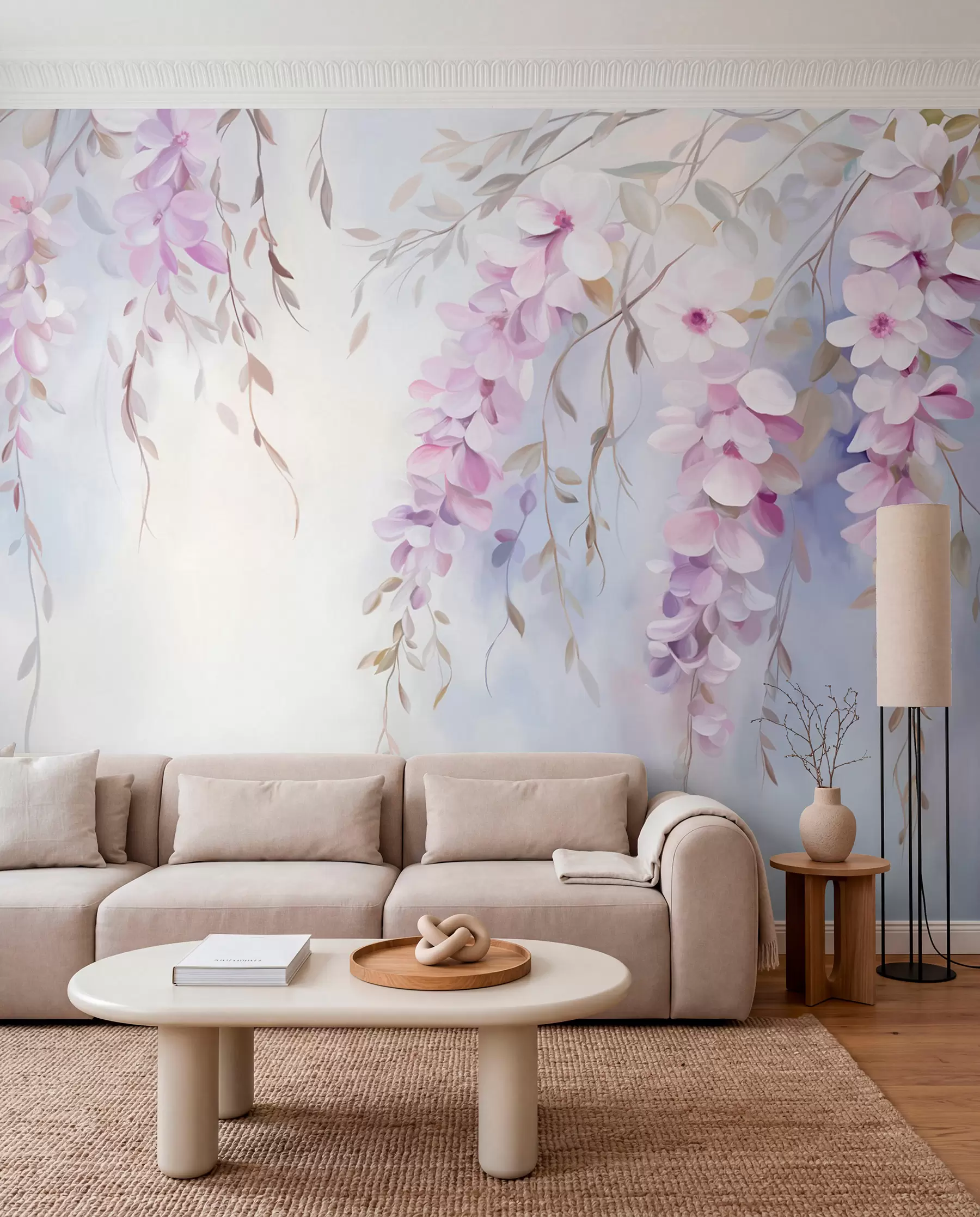 murales de pared Glicinia en tonos pastel w09010