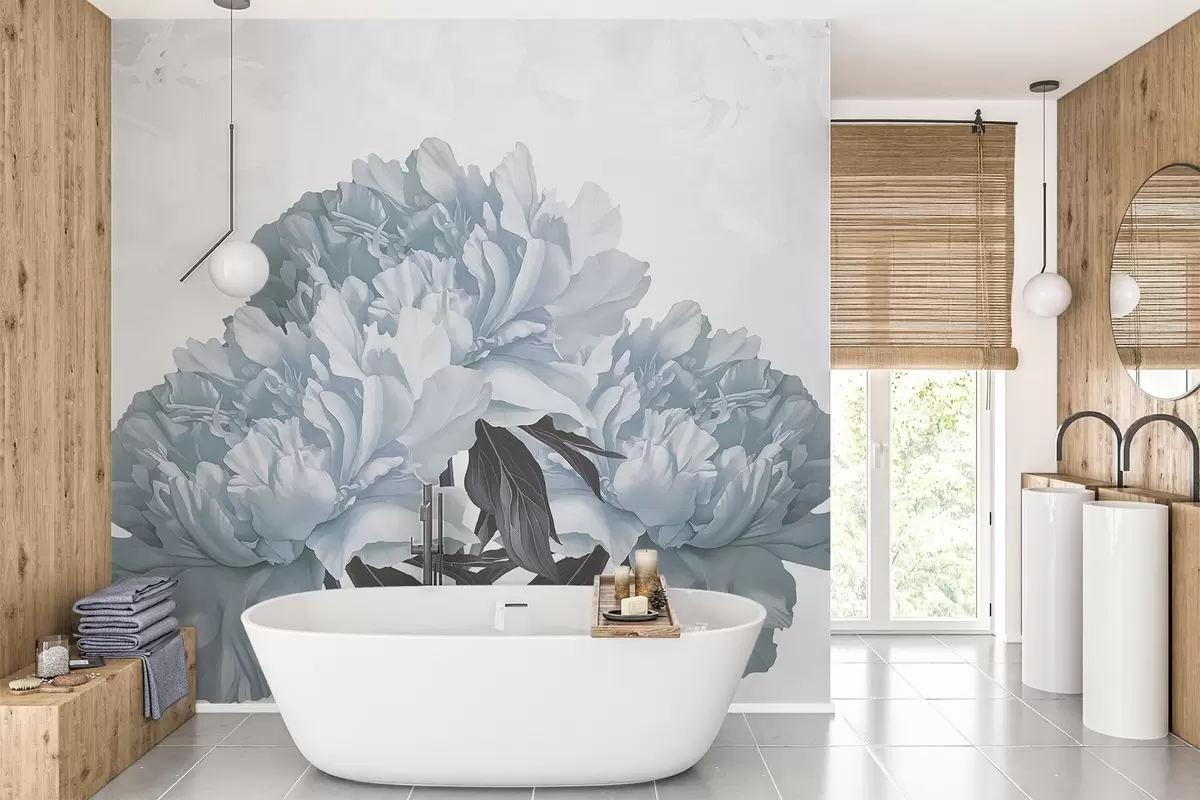 murales de pared Grandes flores azules w03545v2