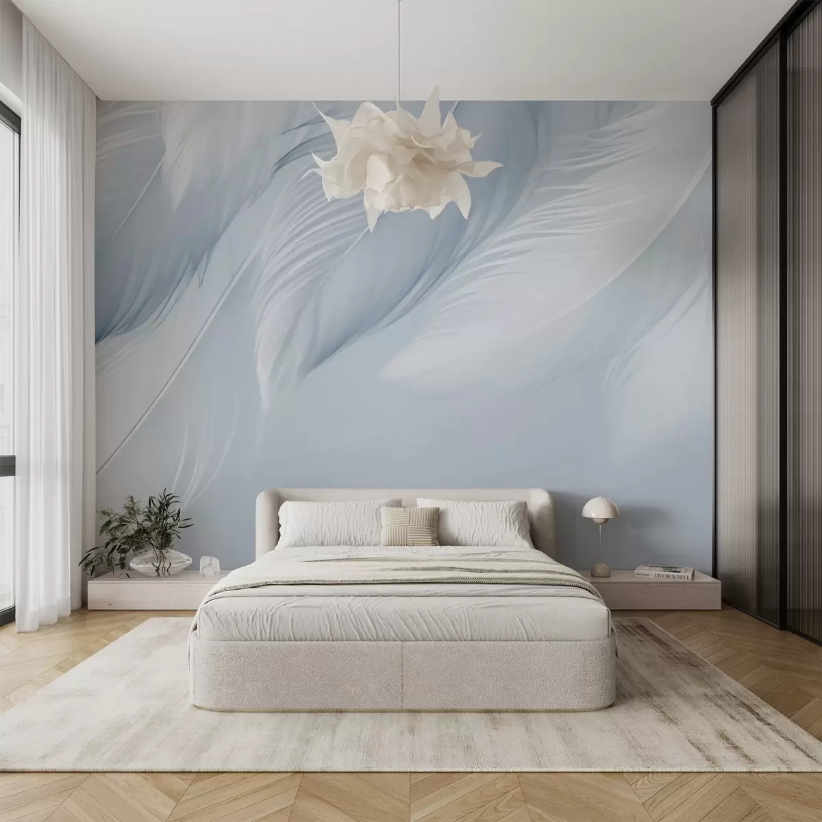 murales de pared Plumas blancas w03833v1