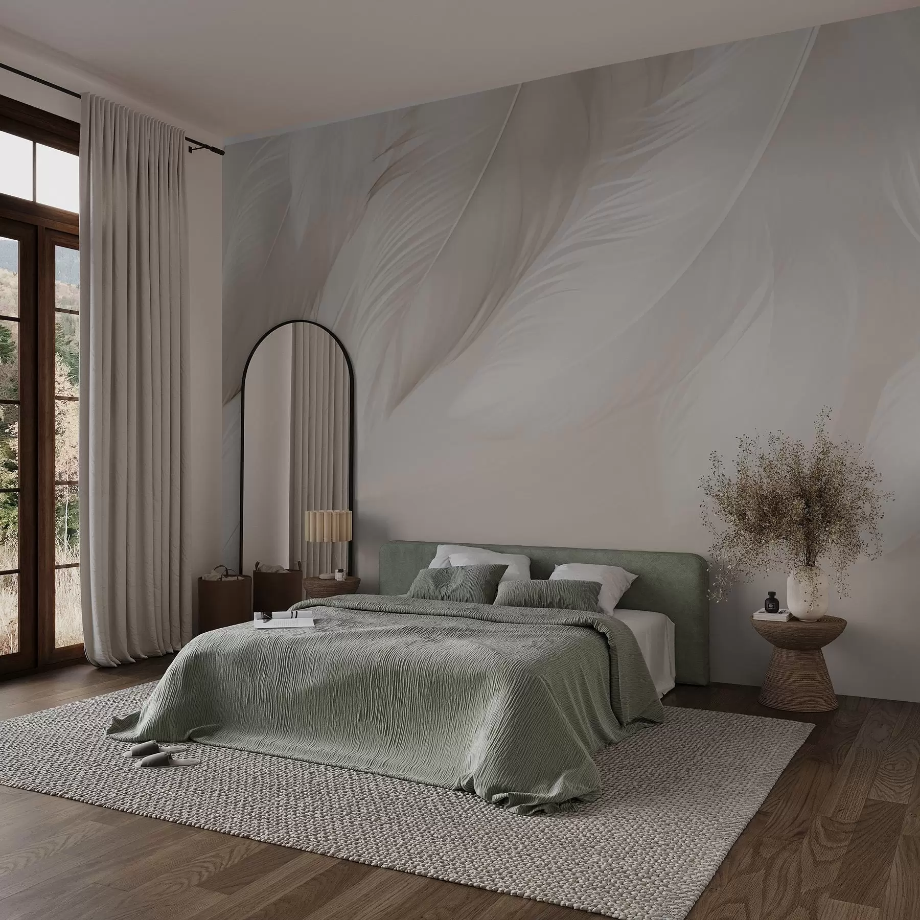 murales de pared Plumas blancas w03833v2