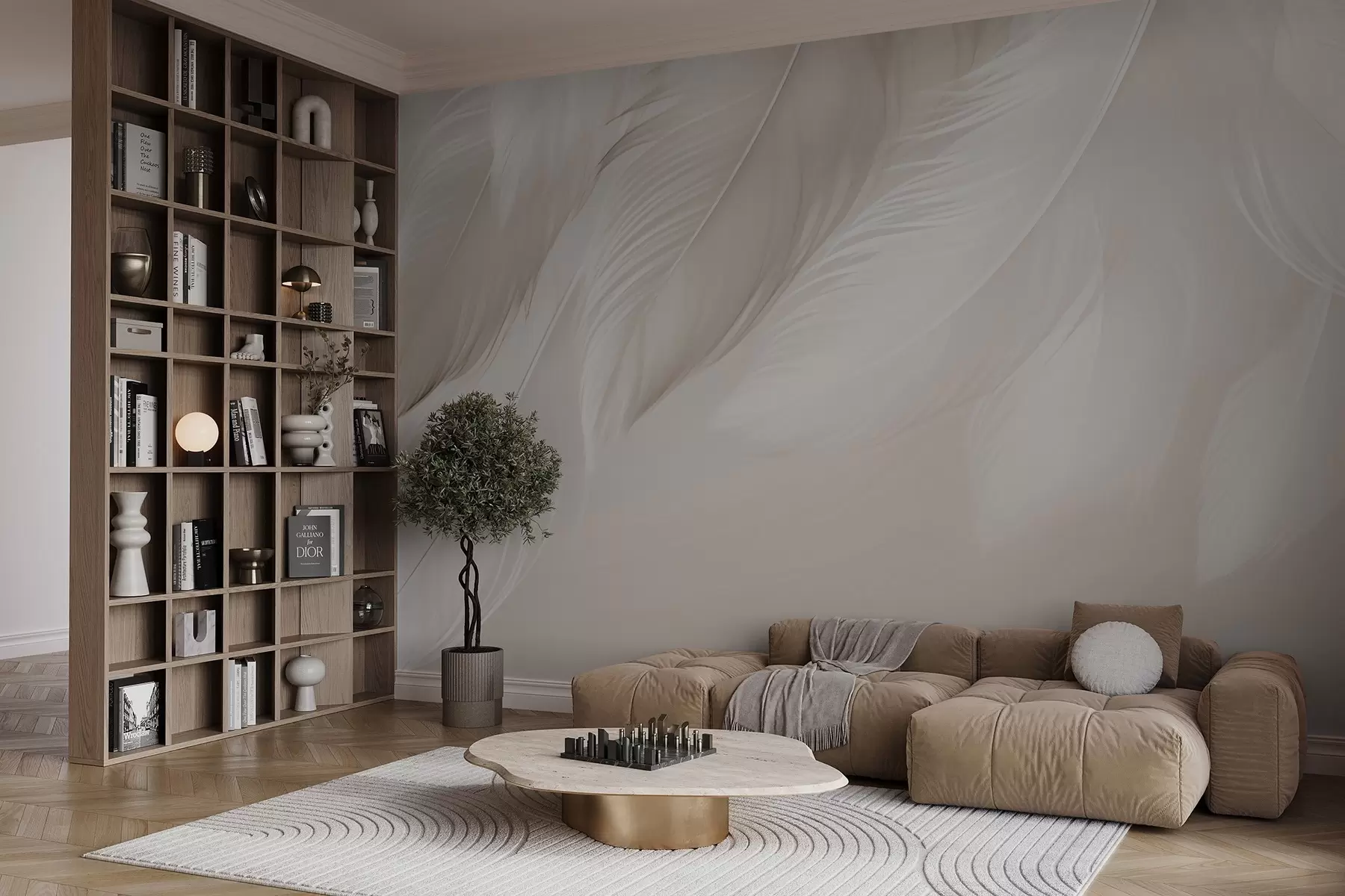 murales de pared Plumas blancas w03833v2