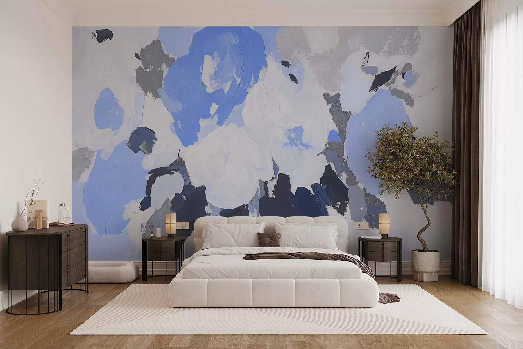 murales de pared Flores acrílicas abstractas w09070v2