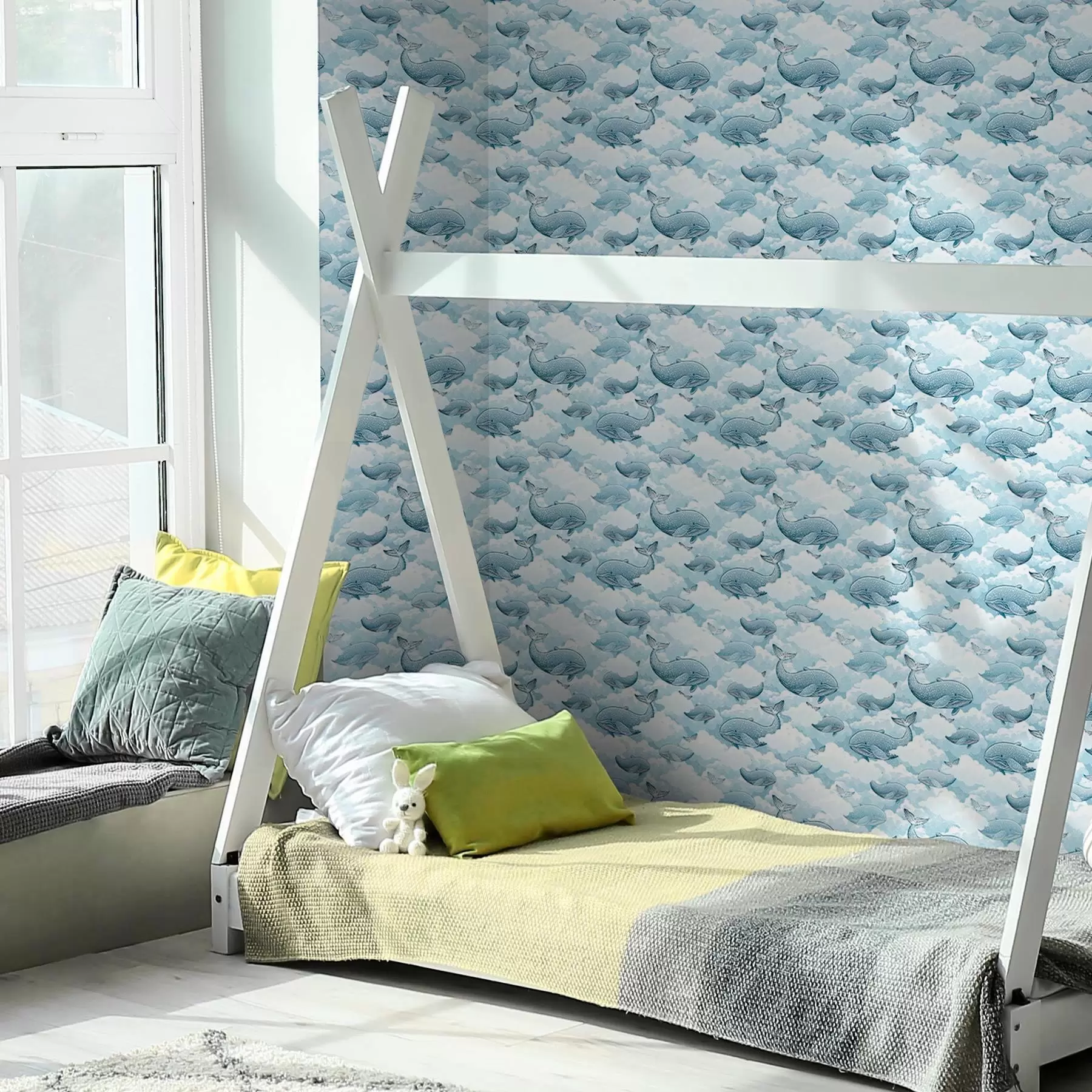 murales de pared Ballenas y nubes a00123