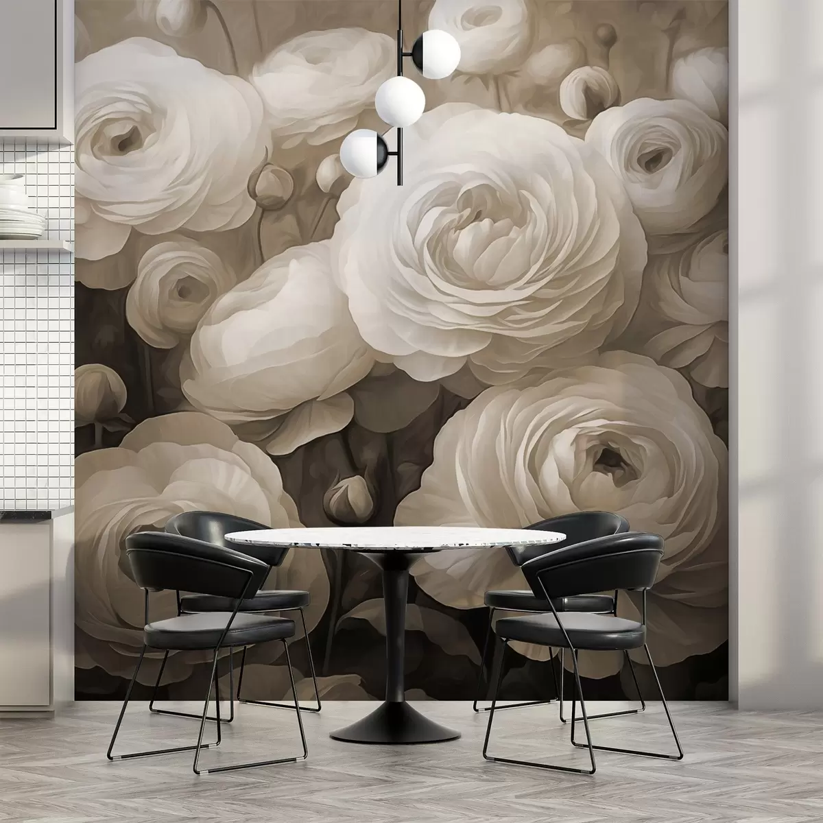 murales de pared Flores volumétricas w03915v1