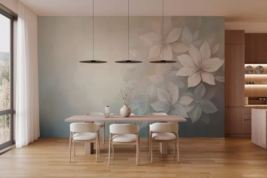 murales de pared elegantes flores al óleo w03770